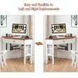 Costway Contemporary Pine and MDF Corner Computer Desk in Natural/White
