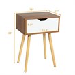 Costway Contemporary MDF and Solid Wood Nightstands in Walnut (Set of 2)