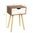 Costway Contemporary MDF and Solid Wood Nightstands in Walnut/White (Set of 2)