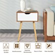 Costway Contemporary MDF and Solid Wood Nightstands in Walnut/White (Set of 2)