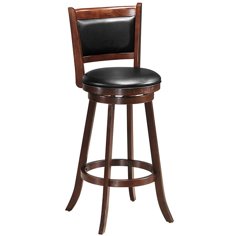 Costway 5 Pieces Wood Pub Table Set with 4 Bar Stools in Brown