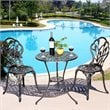 Costway Tulip Design Cast Aluminum Metal Patio Bistro Set in Antique Copper