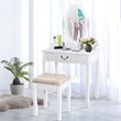 Costway Paulownia Vanity Table Set with Makeup Desk and Chair in White