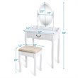 Costway Paulownia Vanity Table Set with Makeup Desk and Chair in White