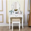 Costway Paulownia Vanity Table Set with Makeup Desk and Chair in White