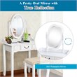 Costway Paulownia Vanity Table Set with Makeup Desk and Chair in White