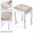 Costway Paulownia Vanity Table Set with Makeup Desk and Chair in White