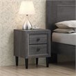 Costway MDF and Rubber Wood Nightstands with 2 Drawers in Gray (Set of 2)