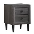 Costway MDF and Rubber Wood Nightstands with 2 Drawers in Gray (Set of 2)