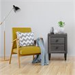 Costway MDF and Rubber Wood Nightstands with 2 Drawers in Gray (Set of 2)