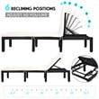 Costway 2 Pieces Rattan Patio Garden Lounge Chaise Chair with Cushion in White