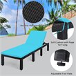 Costway 2 Pieces Adjustable Rattan Patio Lounge Height Adjustable in Turquoise