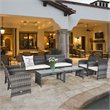 Costway 8 Pieces Rattan Patio Conversation Furniture Set with Cushion in Gray