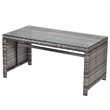 Costway 8 Pieces Rattan Patio Conversation Furniture Set with Cushion in Gray