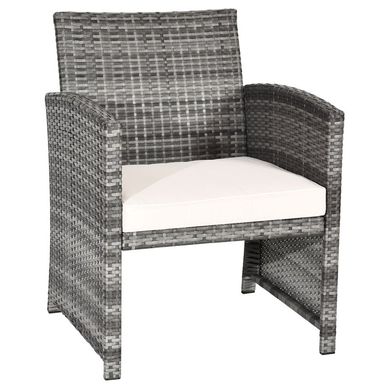 Costway 8 Pieces Rattan Patio Conversation Furniture Set with Cushion in Gray