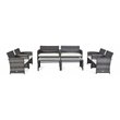 Costway 8 Pieces Rattan Patio Conversation Furniture Set with Cushion in Gray