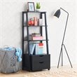 Costway 4-Tier Contemporary MDF Ladder Shelves in Black (Set of 2)