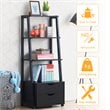 Costway 4-Tier Contemporary MDF Ladder Shelves in Black (Set of 2)