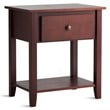 Costway Contemporary MDF and Pine Wood Nightstands in Brown (Set of 2)