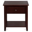 Costway Contemporary MDF and Pine Wood Nightstands in Brown (Set of 2)