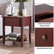 Costway Contemporary MDF and Pine Wood Nightstands in Brown (Set of 2)