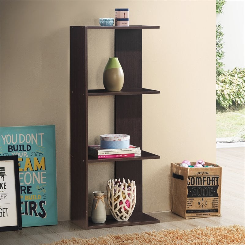 Costway 3-Tier Contemporary Engineered Wood Bookshelves in Brown (Set of 2)