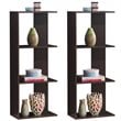 Costway 3-Tier Contemporary Engineered Wood Bookshelves in Brown (Set of 2)