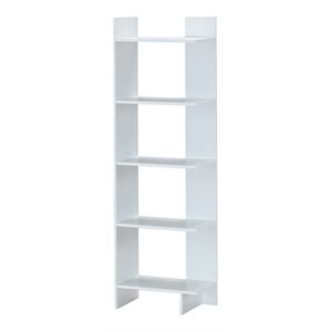 Costway 5-Tier Contemporary Engineered Wood Bookshelves in White (Set of 2)