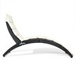 Costway 2 Pieces Rattan Folding Patio Lounge Chaise Chair with Cushion in Black