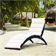 Costway 2 Pieces Rattan Folding Patio Lounge Chaise Chair with Cushion in Black