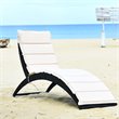 Costway 2 Pieces Rattan Folding Patio Lounge Chaise Chair with Cushion in Black