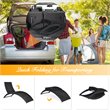Costway 2 Pieces Rattan Folding Patio Lounge Chaise Chair with Cushion in Black