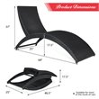Costway 2 Pieces Rattan Folding Patio Lounge Chaise Chair with Cushion in Red