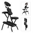 Costway Polyurethane Travel Massage Tattoo Spa Chair with Carrying Bag in Black