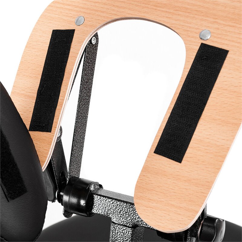 Costway Polyurethane Travel Massage Tattoo Spa Chair with Carrying Bag in Black