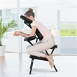 Costway Polyurethane Travel Massage Tattoo Spa Chair with Carrying Bag in Black