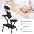 Costway Polyurethane Travel Massage Tattoo Spa Chair with Carrying Bag in Black