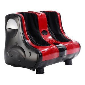 Costway Contemporary Plastic Shiatsu Foot Calf Leg Massager in Red Finish