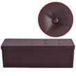 Costway 45'' Contemporary Leather Storage Seat Footstools in Brown