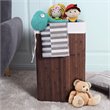 Costway Bamboo and Cotton Corner Hamper Laundry Basket in Brown