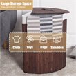 Costway Bamboo and Cotton Corner Hamper Laundry Basket in Brown