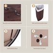 Costway Bamboo and Cotton Corner Hamper Laundry Basket in Brown