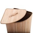 Costway Bamboo and Cotton Corner Hamper Laundry Basket in Natural