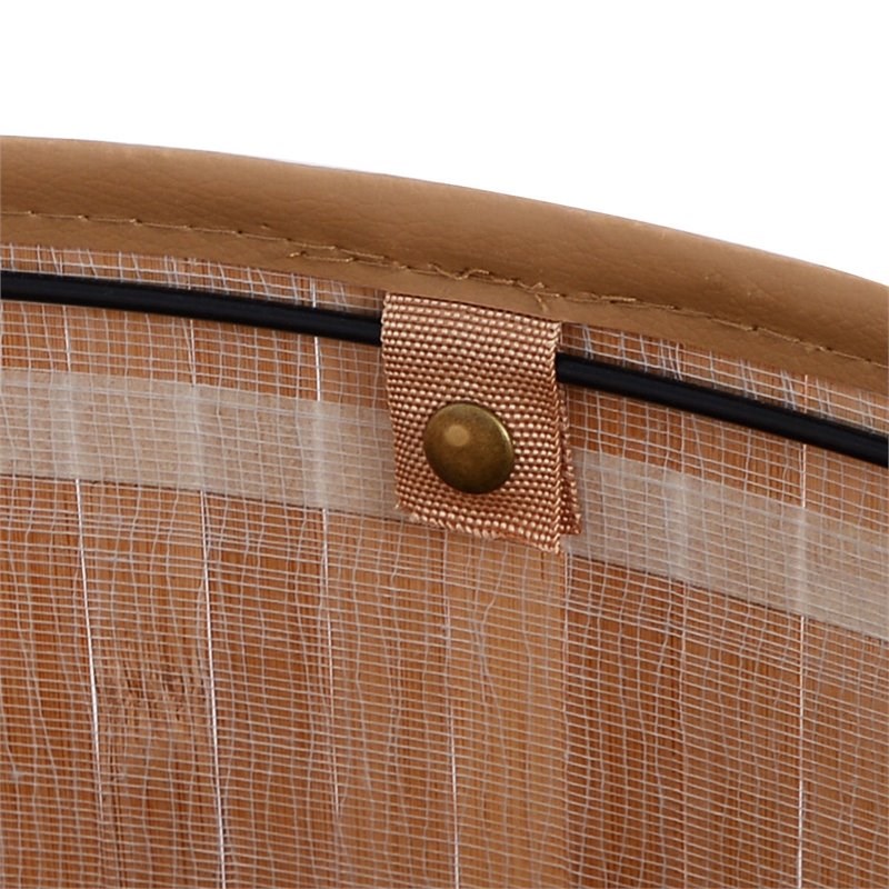 Costway Bamboo and Cotton Corner Hamper Laundry Basket in Natural