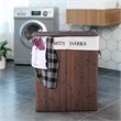 Costway Bamboo Folding Double Rectangle Hamper Laundry Basket in Brown