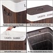 Costway Bamboo Folding Double Rectangle Hamper Laundry Basket in Brown