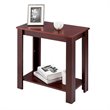 Costway Contemporary Solid Wood Chair Side Table in Walnut Finish