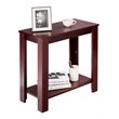 Costway Contemporary Solid Wood Chair Side Table in Walnut Finish