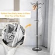 Costway 70'' Contemporary Iron & Marble Coat Rack with 15 Hooks in Black
