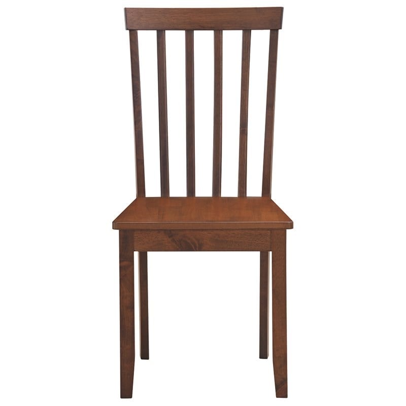 Costway Contemporary Rubber Wood Dining Chairs in Walnut (Set of 4)